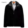 Erkekler Kürk Sahte Kış İmitasyon Mink Paltolar Erkek Ceket Kalın Dönüş Yatak Yatık Erkek Siyah Palto 231127