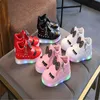 Sneakers Pełny rozmiar Dzieci świecące trampki Dzieciak Księżniczka Bow for Girl