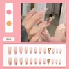 Gel de unha 24pcs de amor brilhante, tipo de colada removível para manicure de moda longa de parágrafo vestível unhas falsas