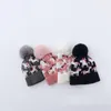 Berets Autumn Winter Toddlers Knitted Hat Little Boys Girls Cartoon Animal Pattern Plush Ball Decoration Flanging Windproof Warm Cap