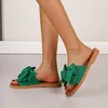 Zapatillas Mujer Pajarita Plana Ligera Color Sólido Sandalias Diapositivas Zapatos De Playa Antideslizantes