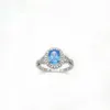 Cluster Rings 2023 Fashion S925 Sterling Silver Inlaid Light Blue Zircon Ring For European And American Women's Proposal