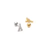 Boucles d'Oreilles Acier Inoxydable Vis Dos Boucles d'Oreilles Version Coréenne Fleur Cubique Zircon Oreille Os Ongles Plaqué Or 14K Anti Allergie Oreille Anneau Goujons Piercing Bijoux