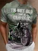 Herr t-skjortor vintage motorcykel t-shirt 3d tryck ridning kort ärm sommaren manliga kläder casualt toppar klassisk cyklist andas skjorta