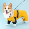 Regenmäntel Welsh Corgi Hund Regenmantel Wasserdichte Kleidung für Hund Regenbekleidung Overall Reflektierende Hundekleidung Regenjacke Outfit Kleidungsstück