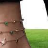 925 sterling silver cz drop anklet foot jewelry gold plated beaded chain cz station elegance women girl gift chain anklet 215cm7872586