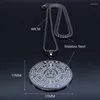 Pendant Necklaces Witchcraft Astrology Stainless Steel Divination Irish Knot Chain Necklace Black Color Jewelry N2273S02