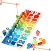 Jouets d'apprentissage Jouets d'apprentissage pour enfants Montessori Mathématiques pour les tout-petits Puzzle éducatif en bois Compte de pêche Nombre Forme Trieur assorti Gam Dhscu