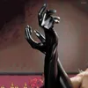 Luvas de cinco dedos 1Pair Sexy de alta qualidade de dedo completo plástico leve limpeza fácil feminina cosplay long for Party