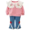 Clothing Sets Girls' Spring and Autumn Suit Western Style Children's Clothes Baby's Spring Red 2pcs Set Year Baby's Autumn Suit R231127