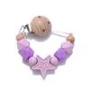 PACIFIERS BABY SILICONE PENTAGRAM NIPPLE CHAIN ​​TRÄ TEETER SOOTHE PACIFIER CLIP FÖR NURSING TOY TOYS GENTER DUMMY HOLDER