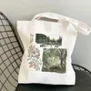 Einkaufstaschen Stoff Leinwand Handtasche Blume Cartoon Muster Reise Damen Umweltschutz Wiederverwendbare Schulter