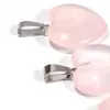 Heart Rose Quartz Crystal Stone Pendant Natural Crystals Bead Pendants for Jewelry Making 12 LL