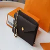 Uchwyt karty Recto Verso Designer moda damska mini zamek organizator portfel moneta torebka torebka pasek urok Klucz Klawisz Pochette Accessoir273z