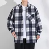 Chemises décontractées pour hommes Automne Hiver Hommes Plaid Épaissir Bouton Up Blouse Mode Coréenne Lâche Pour Homme