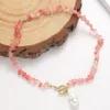 Collier de perles de pierre colorée collier de perles de tour de cou en cristal de pierre naturelle chaîne de clavicule bijoux de plage d'été
