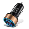 Dual USB Car Charger Adapter 2 USB Port LED Display 31A Snabb smart billaddare för iPhone Samsung Huawei Mobiltelefon8293829