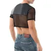 Мужские футболки Sexy Men Crop Tops Футболки Стильные лоскутные изделия Camiseta с коротки