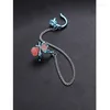 Eetit – boucles d'oreilles à dos en résine, 1 pièce, élégantes et uniques, chaîne à pompon papillon bleu, longue pince d'oreille, mode créative en alliage de Zinc, bijoux en os