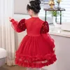 Robes d'automne/hiver pour filles, à paillettes, manches longues, tricotées, Costumes de princesse pour enfants, vêtements pour bébés