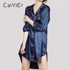 Vêtements de nuit pour femmes Caiyier automne hiver chemise de nuit pour femmes sexy solide robe de nuit en soie lâche chemise de nuit vêtements de maison grande taille s-5xl pijamas 231127