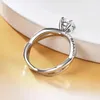 Anéis de casamento testados real solitaire para mulheres cruz oca proposta anel s925 prata d vvs laboratório diamante banda jóias 231127