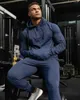 Sweats à capuche pour hommes Hommes Automne Hiver Hauts de sport Pull Fitness Running Gym Wear Couleur unie Mode Sweats à capuche Sweat à capuche décontracté