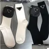 Crianças meias mulheres algodão com saco flexível preto branco triângulo letras respirável meia moda meias de alta qualidade entrega bebê dh5fp