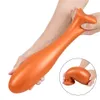 Masseur de jouets sexuels 9,05 pouces de long en silicone matériau dinosaure œuf postérieur plug anal or et couleur noire toys super doux pour hommes femmes