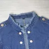 Kvinnors jackor jeans casual jackor damer tofsing single breasted smal denim coat vintage blå tvättad långärmad plus size kvinnor jackor 230427