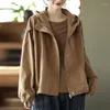 Women's Jackets Autumn 2023 Korean Hooded Workwear Short Coat Women Bat Long Sleeve Fashion Trench Jacket