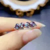 Cluster Rings Alexandrite Ring äkta ädelsten 925 Sterling Silver för kvinnor brud gåva hennes födelsestenslöfte