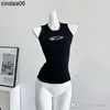 Cropped Top Gebreide Tank DesignerT-shirt Hollow Out Tee Womens Knits Vrouwen Tops Sexy Mouwloze Yoga Zomer Tees Vesten