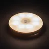 USB Rechargeable Round Motion Sensor Night Lights Under Cabinet Light Closet Lamp Kitchen Bedroom Decoration Wall Decorative Lam AA230426