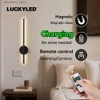 Mur Lampes Lukcyled lampe murale LED sans fil Rechargeable télécommande gradation lampe de chambre salle de bain lumière 50/80 cm lumière moderne noir Q231127