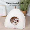 Mats Super Soft Long Plush Warm Pet Mat Cute Lightweight Kennel Cat Sleeping Basket Bed Triangle Fluffy Comfortable Touch Pet Product