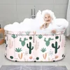 Bathtubs Bath Sauna Adult Folding Bathtub Portable Thickening Cylindrical Tub V PVC Bath Bucket Adult Children Swimming Pool