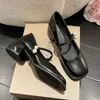 Kleidschuhe Damen Sommerschuhe Mary Jane für Frauen 2023 mit mittleren Absätzen Japanischer Stil Lolita Pearl Square Toe Gothic Weiß Y2k