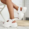 Dress Shoes GIGIFOX Women Punk Wedges Sandals Heeled Platform Motorcycle Cool Slip On Outdoor Summer Casual Leisure Slides Slippers