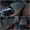 Capas de assento de carro Ers Seametal Couro Braço Braço Descanso Protetor Caixa Er Impermeável Anti Slip Pad Mat Drop Delivery Mobiles Mo Dhrsm