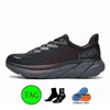 HOKA ONE Bondi 8 Running Shoes Carbon X 2 정통 트리플 블랙 화이트 러너 스니커즈 경량 충격 흡수 앰버 옐로우 클리프톤 오프 여성 남성 트레이너