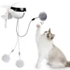 Brinquedos de gato brinquedo elétrico automático bola levantamento interativo quebra-cabeça inteligente pet gato bola teaser brinquedos fornecimento para animais de estimação bolas de levantamento lançador