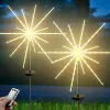 112 LED 문자열 조명 불꽃 놀이 유성 DIY 램프 스트립 장식 돌진 스타이 많은 별 리모컨 8 모드 배터리 태양 잔디 조명