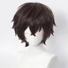 Party Supplies Anime Bungo Stray Dogs Cosplay Dazai Osamu Wig Heat Resistant Synthetic Short Brown Black Halloween Wigs