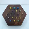 Jewelry Pouches MDNEN Black Walnut Solid Wood Display Stand For 16G/14G/Threadless Piercing Stud Earrings