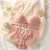 Bras Sets Sexy Bra Briefs Push Up Lace Bra For Women Cotton Top A B Cup Lace Brassiere Sets Wireless Bralette Underwear Bra And Panties 230427