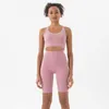 Completo da yoga SOISOU Set da yoga estivo Set da due pezzi Completi da donna Reggiseno Top Pantaloncini da donna Sport Fitness Ciclismo Palestra Abbigliamento sportivo Donna 45 colori P230504