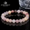 Strand JD Bracciale con perline in pietra viola naturale Donna Uomo Giada colorata Energia Guarigione Distanza Braccialetti Yoga Meditazione Coppia Gioielli