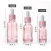 Flacone contagocce in vetro rosa da 10 ml 20 ml 30 ml Bottiglie per pipette con reagente liquido per olio essenziale Contenitori per imballaggio cosmetici Jgbno