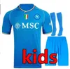 23 24 KVARATSKHELIA Napoli Maglie da calcio Maglietta OSIMHEN INSIGNE 2023 2024 Napoli Politano Di Lorenzo MAGLIA MERTENS VERDI MILIK Kit per bambini Maglie da calcio